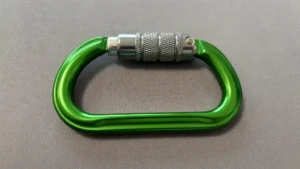 Green Anodized P708S4 Series Aluminum Carabiner by Welle Trade | 7075 Aviation Aluminium 27kN Strength
